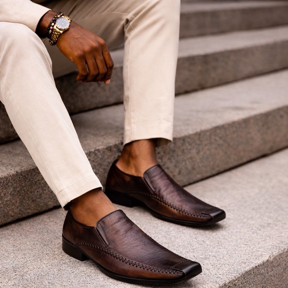 Steeple Gate Genuine Leather Copper Loafers 10M Work Officecore Church Fit Clean